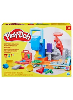 Play-Doh Play-Doh Stamp & Saw Tool Bench Playset, Construction Toys for Boys & Girls 3 Years & Up, Kids Arts & Crafts  - Image 2
