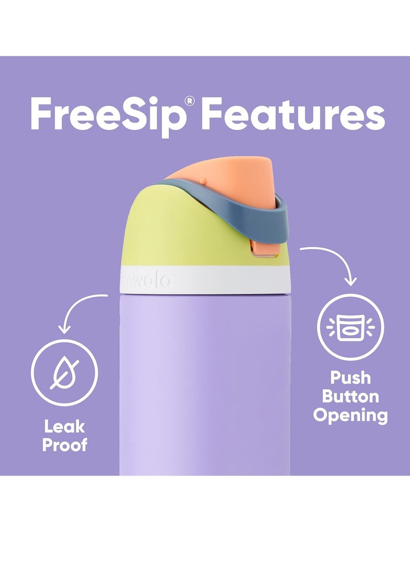 Owala - FreeSip Insulated Stainless Steel Water Bottle with Straw for Sports, Travel, and School BPA-Free Sports Water Bottle, 24 oz - Image 1