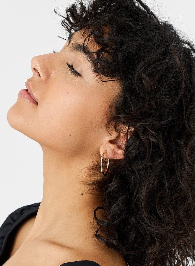 Accessorize London Mixed Metal Twist Hoop Earring Set|One Size - Image 4