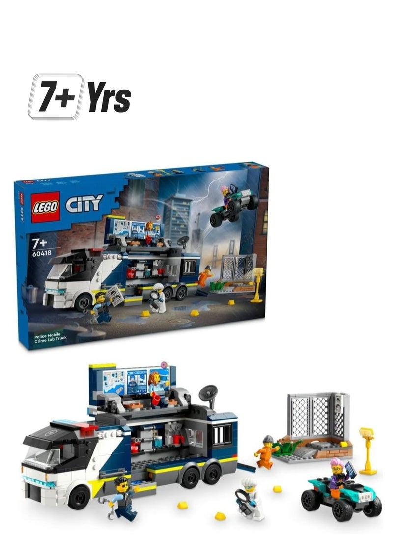 LEGO مجموعة مكعبات بناء سيارة لعبة شرطة ليجو سيتي 60418، ألعاب للأولاد والبنات والأطفال (674 قطعة)  - Image 1