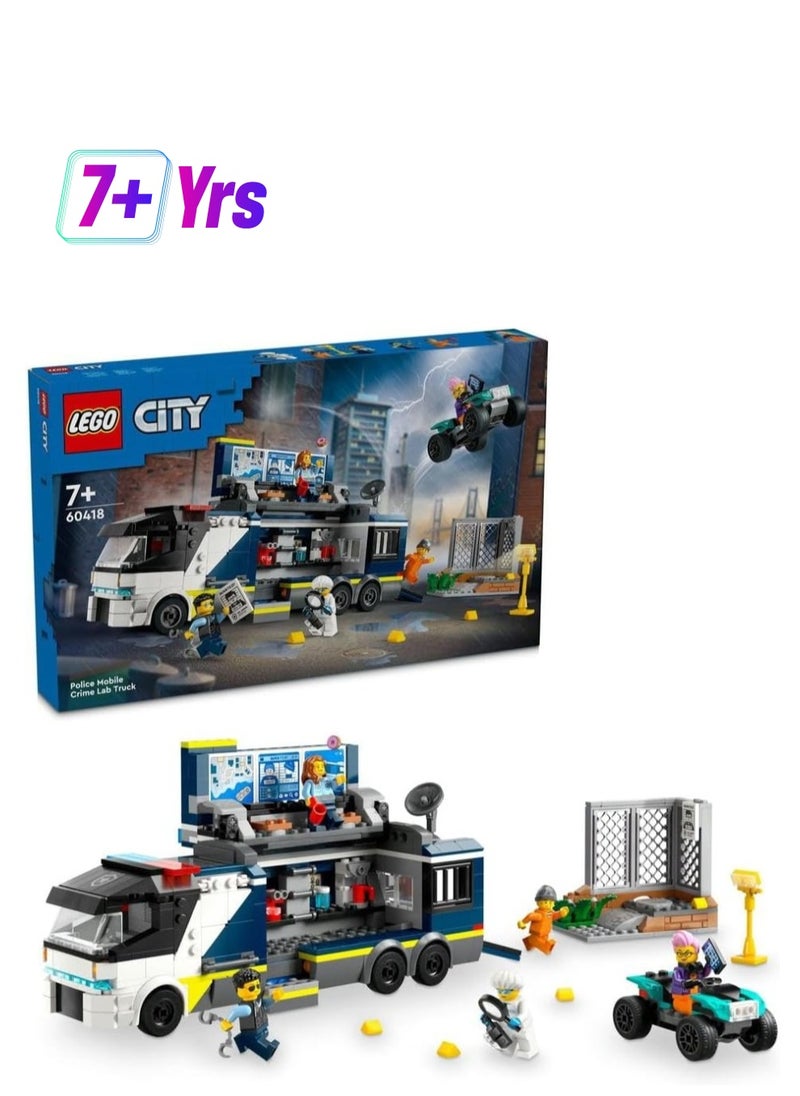 LEGO Lego City Police Mobile Crime Lab Truck 60418 Building Blocks Toy Car Set; Toys for Boys, Girls, and Kids (674 Pieces)  - Image 1