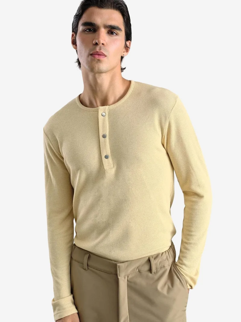 جيستو GIESTO Comfort Fit Long Sleeve Button Collar T-Shirt