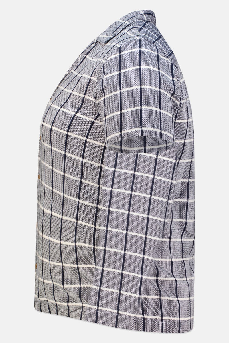 Threadbare Men Regular Fit Windowpane Short Sleeve Casual Shirt, Multicolor - Image 4