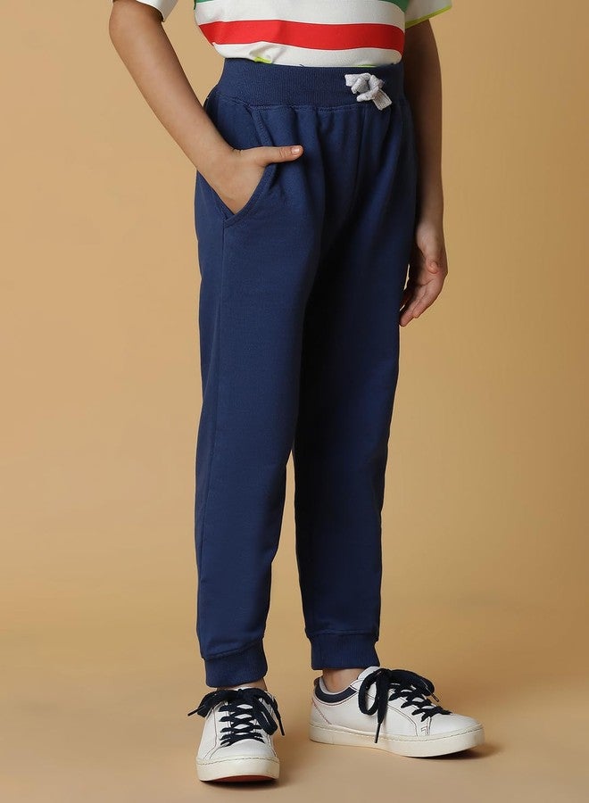 Tales & Stories Boys Navy Blue Cotton Regular Fit Solid Jogger-C101021-1-2Y-NB - Image 3