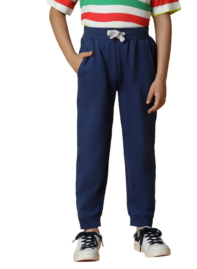 Tales & Stories Boys Navy Blue Cotton Regular Fit Solid Jogger-C101021-1-2Y-NB - Image 1