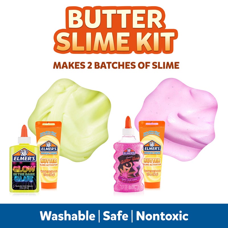 ELMER'S Elmerâ€™s Butter Slime Kit, Includes Glow in the Dark Glue, Glitter Glue, Slime Activator, 4 Count - Kids Activity, Creative, Fun Holiday Gift - Image 3