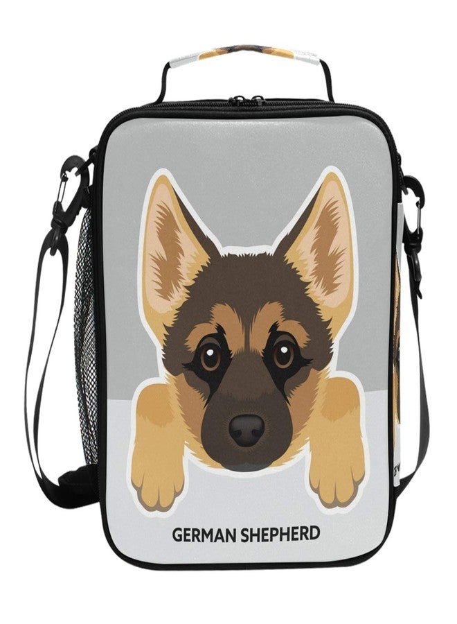 Pfrewn Dog Pattern Lunch Box German Shepherd Insulated Lunch Bag Reusable Cooler Meal Prep Bags Lunch Tote with Shoulder Strap for School Kids Office Adult - Image 1