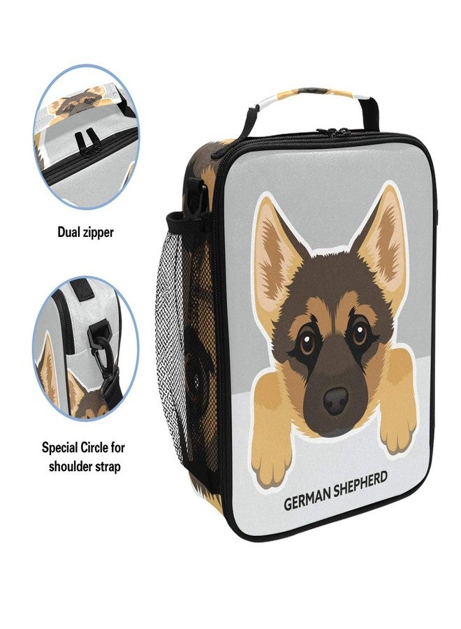 Pfrewn Dog Pattern Lunch Box German Shepherd Insulated Lunch Bag Reusable Cooler Meal Prep Bags Lunch Tote with Shoulder Strap for School Kids Office Adult - Image 2
