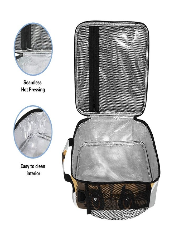 Pfrewn Dog Pattern Lunch Box German Shepherd Insulated Lunch Bag Reusable Cooler Meal Prep Bags Lunch Tote with Shoulder Strap for School Kids Office Adult - Image 3