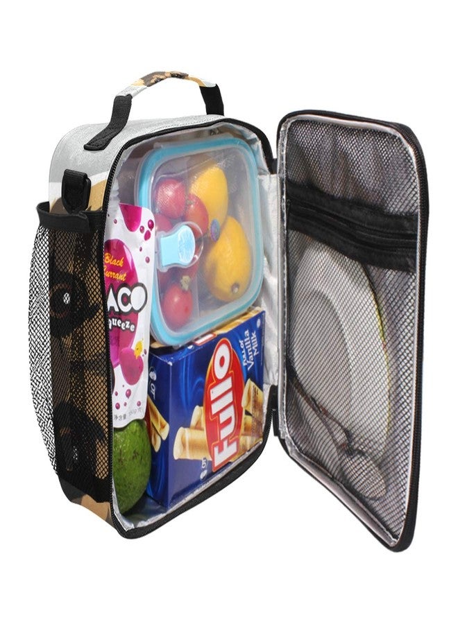 Pfrewn Dog Pattern Lunch Box German Shepherd Insulated Lunch Bag Reusable Cooler Meal Prep Bags Lunch Tote with Shoulder Strap for School Kids Office Adult - Image 4
