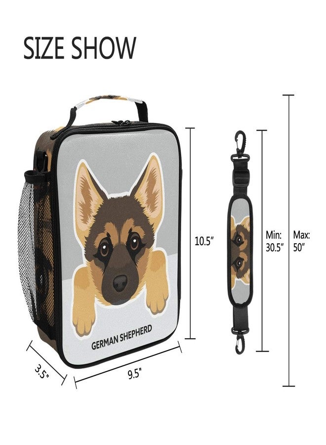 Pfrewn Dog Pattern Lunch Box German Shepherd Insulated Lunch Bag Reusable Cooler Meal Prep Bags Lunch Tote with Shoulder Strap for School Kids Office Adult - Image 5