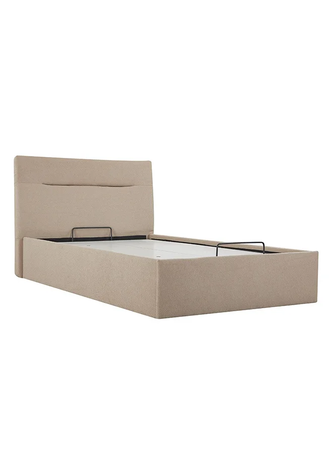 DANUBE HOME Danube Home Hendrix Young Single Bed With Hydraulic Storage Sturdy Modern Design Wooden Single Bed Frame Furniture L 225 x W 137 x H 103 cm Taupe