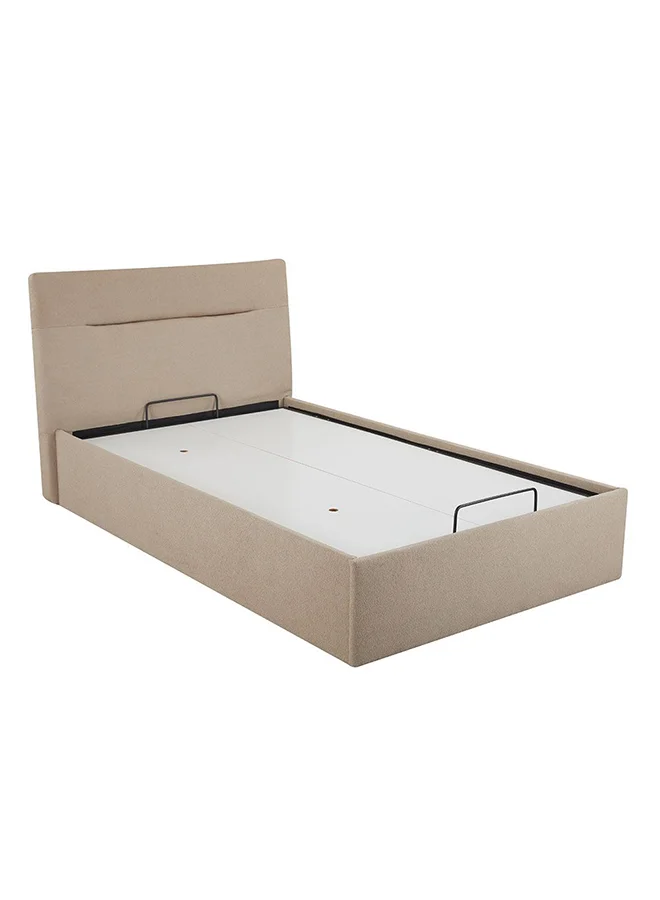 DANUBE HOME Danube Home Hendrix Young Single Bed With Hydraulic Storage Sturdy Modern Design Wooden Single Bed Frame Furniture L 225 x W 137 x H 103 cm Taupe