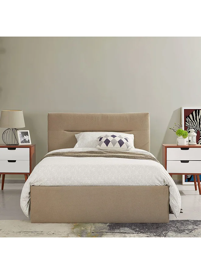 DANUBE HOME Danube Home Hendrix Young Single Bed With Hydraulic Storage Sturdy Modern Design Wooden Single Bed Frame Furniture L 225 x W 137 x H 103 cm Taupe