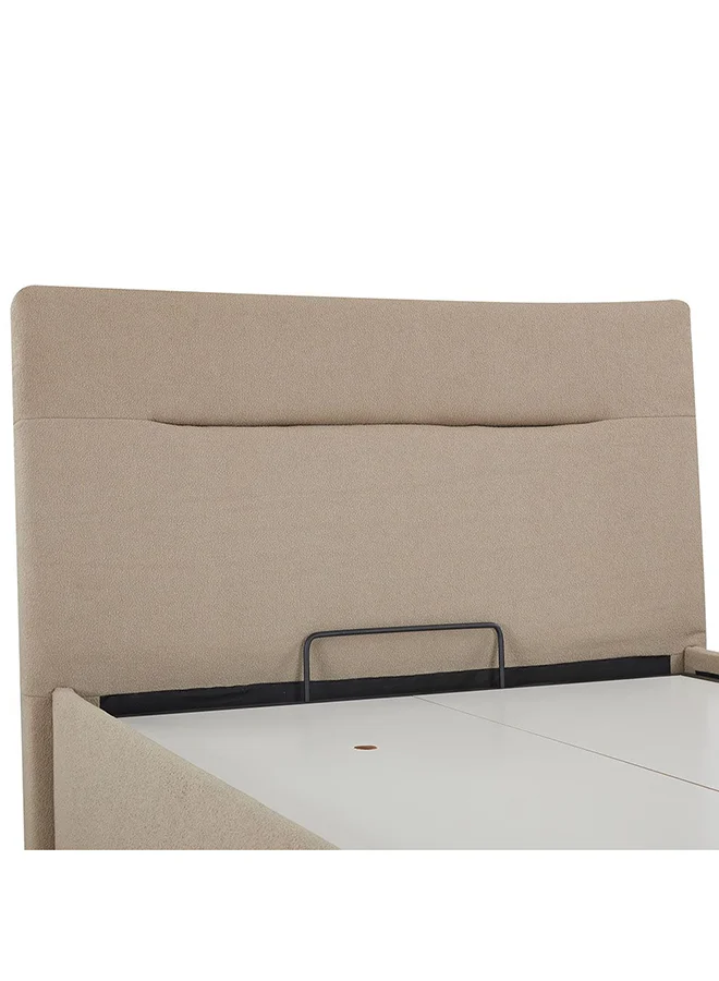 DANUBE HOME Danube Home Hendrix Young Single Bed With Hydraulic Storage Sturdy Modern Design Wooden Single Bed Frame Furniture L 225 x W 137 x H 103 cm Taupe