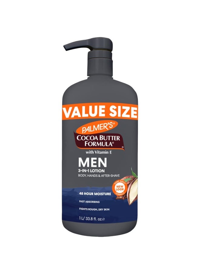 PALMER'S Palmer's Cocoa Butter Formula Men's 3-in-1 Fast Absorbing Face & Body Lotion, 33.8 oz. 