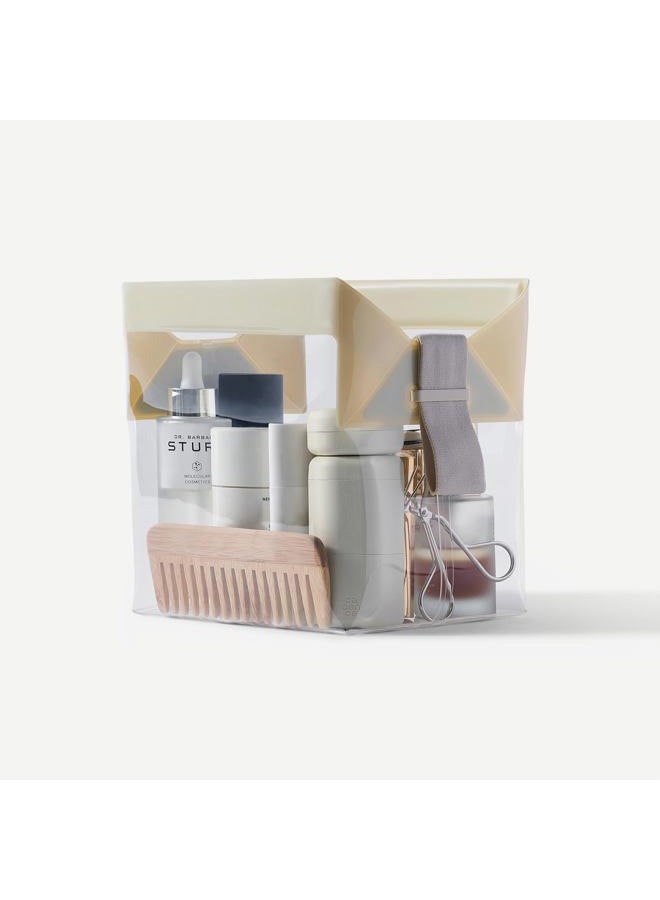 Cadence Parcel - Clear Dopp Kit with Magnetic Closure - Durable and Leak-Resistant Travel Toiletry Kit - TSA-Compliant & Modular Design - Hygiene Bag for Travel Essentials - 1 Qt - Pebble - Image 2