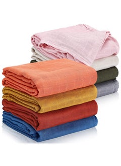 Irenare 8 Pack Cotton Muslin Baby Swaddle Blankets Soft Silky Breathable Infant Sleeping Quilt Bed Cover Solid Color Newborn Receiving Blanket For Baby Boys And Girls 47 X 47 Inches  - Image 1