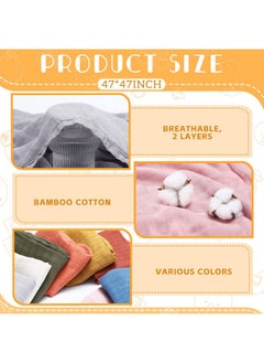 Irenare 8 Pack Cotton Muslin Baby Swaddle Blankets Soft Silky Breathable Infant Sleeping Quilt Bed Cover Solid Color Newborn Receiving Blanket For Baby Boys And Girls 47 X 47 Inches  - Image 3