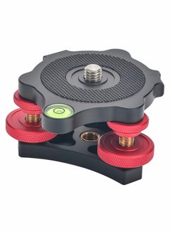 Y&D Photography Leveling Base Camera Tripod Leveler Tri-Wheel Adjusting Plate with Bubble Level 3/8in Screw 3 Dials +/-5 Degree Precision Adjustment Aluminum Alloy Construction  - Image 1
