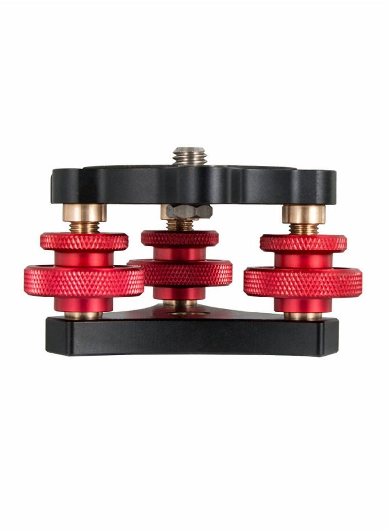 Y&D - Photography Leveling Base Camera Tripod Leveler Tri-Wheel Adjusting Plate with Bubble Level 3/8in Screw 3 Dials +/-5 Degree Precision Adjustment Aluminum Alloy Construction - Image 1