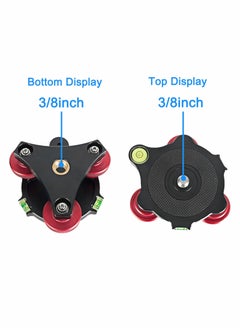 Y&D Photography Leveling Base Camera Tripod Leveler Tri-Wheel Adjusting Plate with Bubble Level 3/8in Screw 3 Dials +/-5 Degree Precision Adjustment Aluminum Alloy Construction  - Image 5