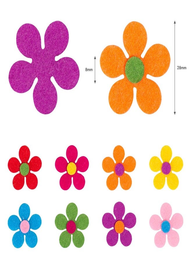 Naler 120pcs Felt Flowers Fabric Flower Embellishments for DIY Crafts Sewing Spring Handcraft Decoration, 1.1 Inch, Assorted Colors - Image 3