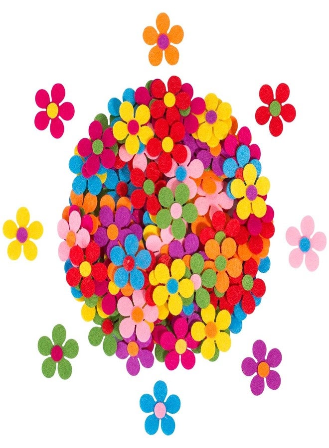 Naler 120pcs Felt Flowers Fabric Flower Embellishments for DIY Crafts Sewing Spring Handcraft Decoration, 1.1 Inch, Assorted Colors - Image 2