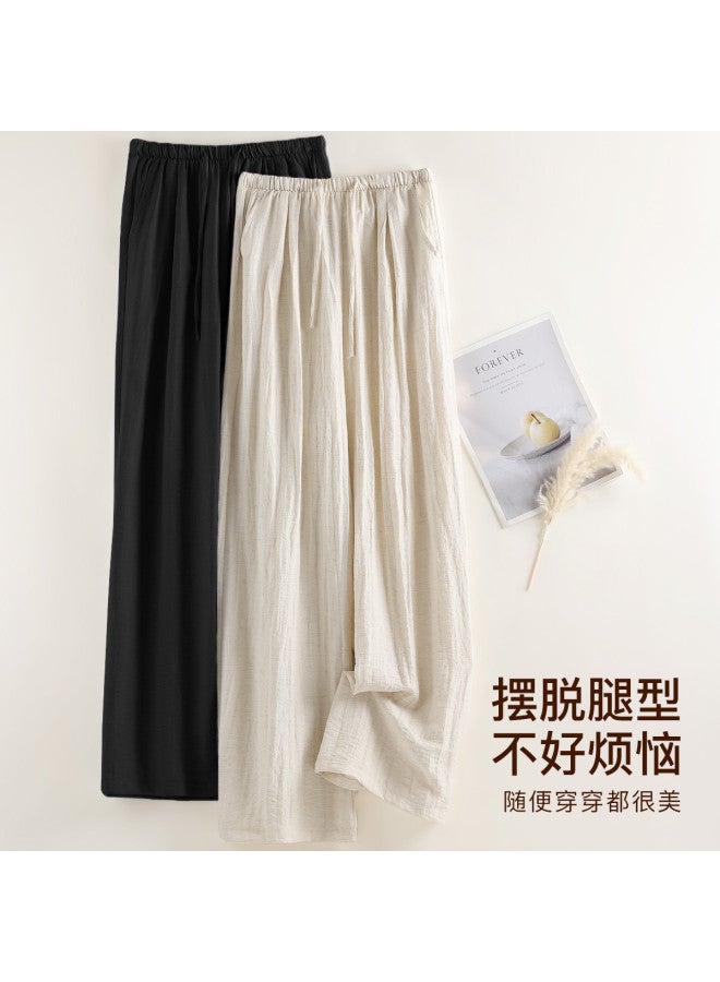 Moonbadi Breathable Linen Pants: Lightweight High-Waisted Wide-Leg Trousers For Women, Loose, Comfortable, And Non-Sweaty - Image 3