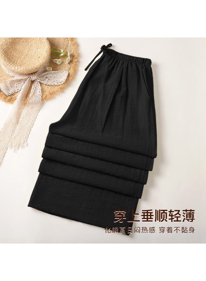 Moonbadi Breathable Linen Pants: Lightweight High-Waisted Wide-Leg Trousers For Women, Loose, Comfortable, And Non-Sweaty - Image 5