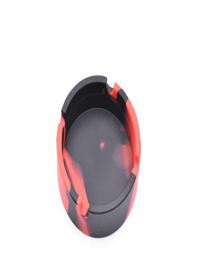 Camo Silicone ashtray,High Temperature Resistant Silicone Round Ashtray Smoking Accessories Cigars Cigarettes Ash Tray for Cigarettes Outdoor/Patio/Outside/Indoor/Office/Home Decor Using(Black Red)