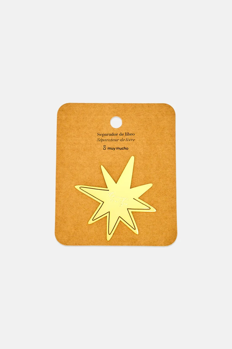 Muy Mucho Star Shape The magic Is On You Bookmark Brass, Gold