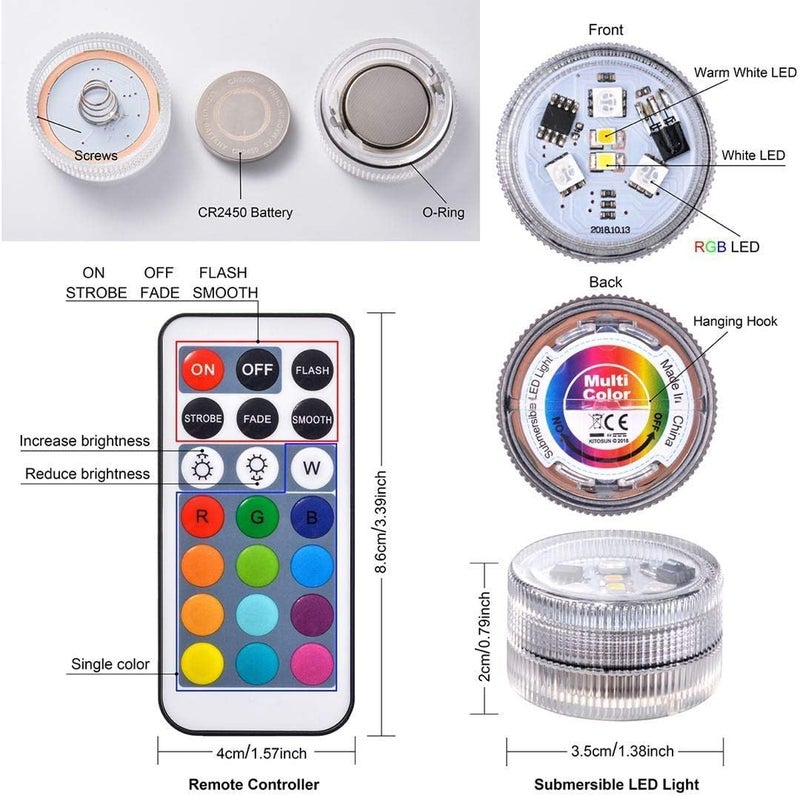 KITOSUN Exclusive Remote Controllers for Submersible Floralyte V LED Lights 21Keys (Pack of 8) - DO NOT Work with The Other Lights - Image 4