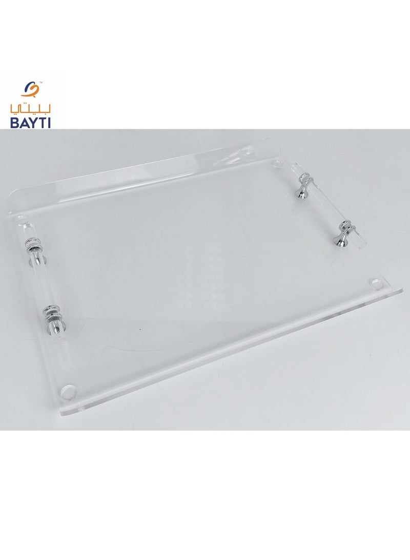 Bayti H.H. Marigold Tray with Gold/Silver Handle Meduim size - Image 1