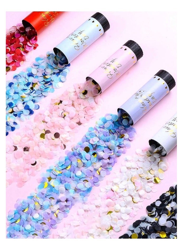 قطعتين من مدفع قصاصات ورقية دائرية بلون ازرق  لحفلات اعياد الميلاد والذكرى السنوية و المولود الجديد - Image 5