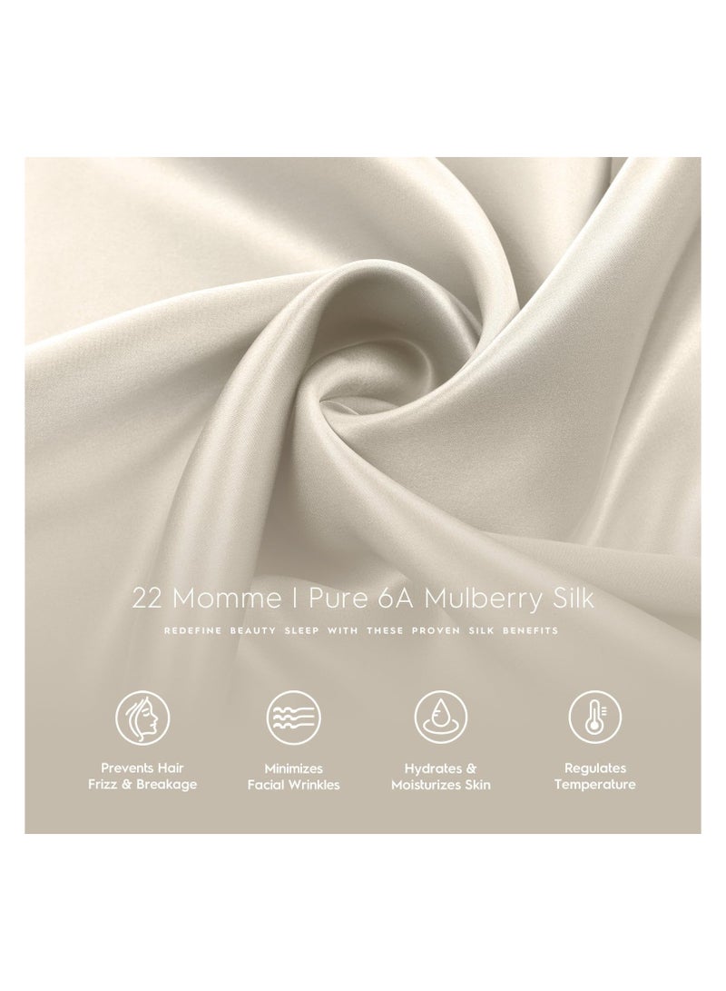 Tafts Pillow Cases - 22mm 100% Pure Mulberry 6A Silk Pillowcase for Hair & Skin with Zipper Closure, Cooling, Natural, Organic, Double Sided Silk Pillow Case (Cool White, Queen 20x30 1pc) - Image 5
