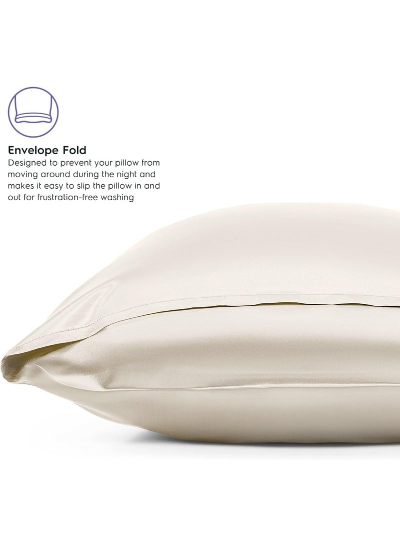 Tafts Pillow Cases - 22mm 100% Pure Mulberry 6A Silk Pillowcase for Hair & Skin with Zipper Closure, Cooling, Natural, Organic, Double Sided Silk Pillow Case (Cool White, Queen 20x30 1pc) - Image 2
