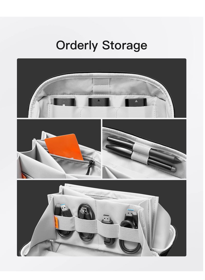 SYOSI Electronics Organizer Travel Case, Waterproof Tech Pouch, Large Travel Friendly Bag for Electronic Accessories, Cable, Cord, Charger, Phone, Ideal Tech Organizer for On the Go - Image 5