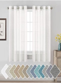 H.VERSAILTEX Nickel Grommet Linen Sheer Curtains - 2 Pieces, Beautiful, Elegant, Natural Light Flow, Rich Quality Material, Highly Durable Curtain Panels for Bedroom / Living Room (52"W x 63"L, White)  - Image 4
