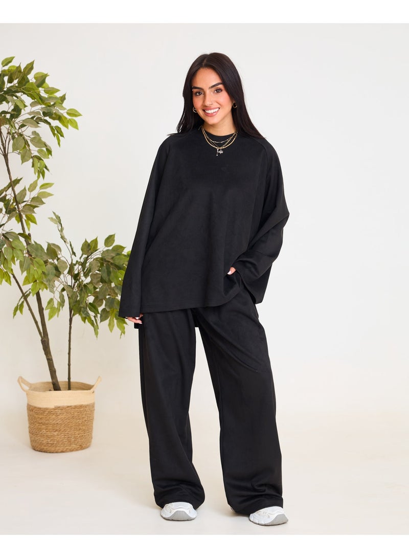 Dresscode Oversized Ribbed Black Set - Image 1