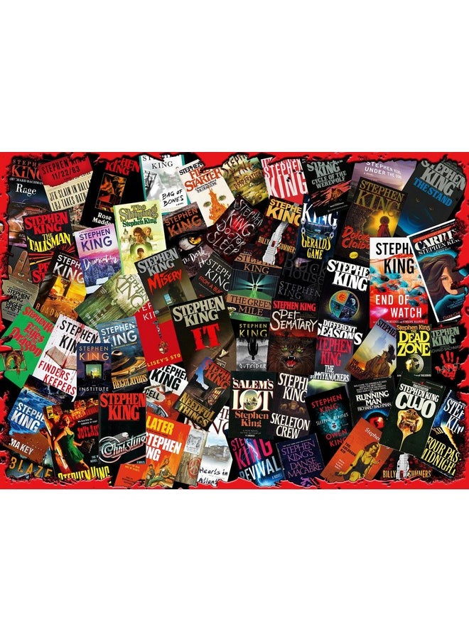 Toynk - King Of Horror Collage Puzzle For Adults Inspired By Stephen King | Difficult 1000 Piece Jigsaw Puzzle Toy | Interactive Brain Teaser For Game Night | 28 X 20 Inches - Image 1