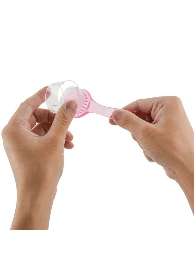 CM Pack of 4 Nail Brushes Manicure Fingernail Scrubbing Cleaning Brushes with Round Cover Long Handle for Hands Nails Toenails Cleaning  - Image 4
