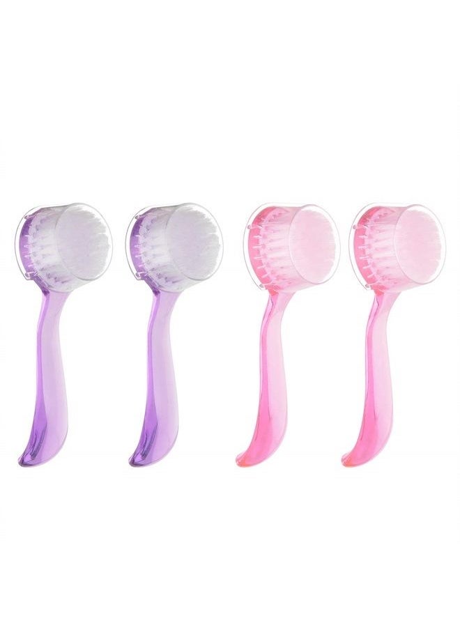 CM Pack of 4 Nail Brushes Manicure Fingernail Scrubbing Cleaning Brushes with Round Cover Long Handle for Hands Nails Toenails Cleaning  - Image 1