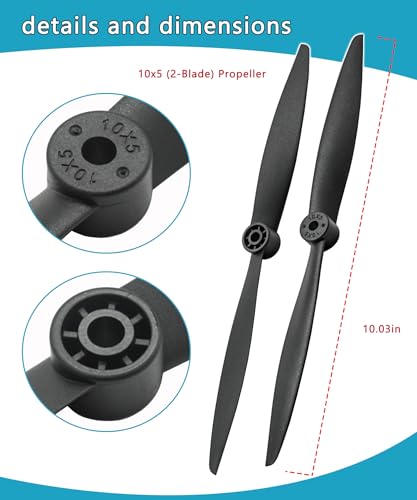 DYYYYD 2Pcs Propeller Compatible with FMS 1200mm Super EZ,1220mm Ranger FMSPROP022 (10x5,RC Propeller) - Image 3