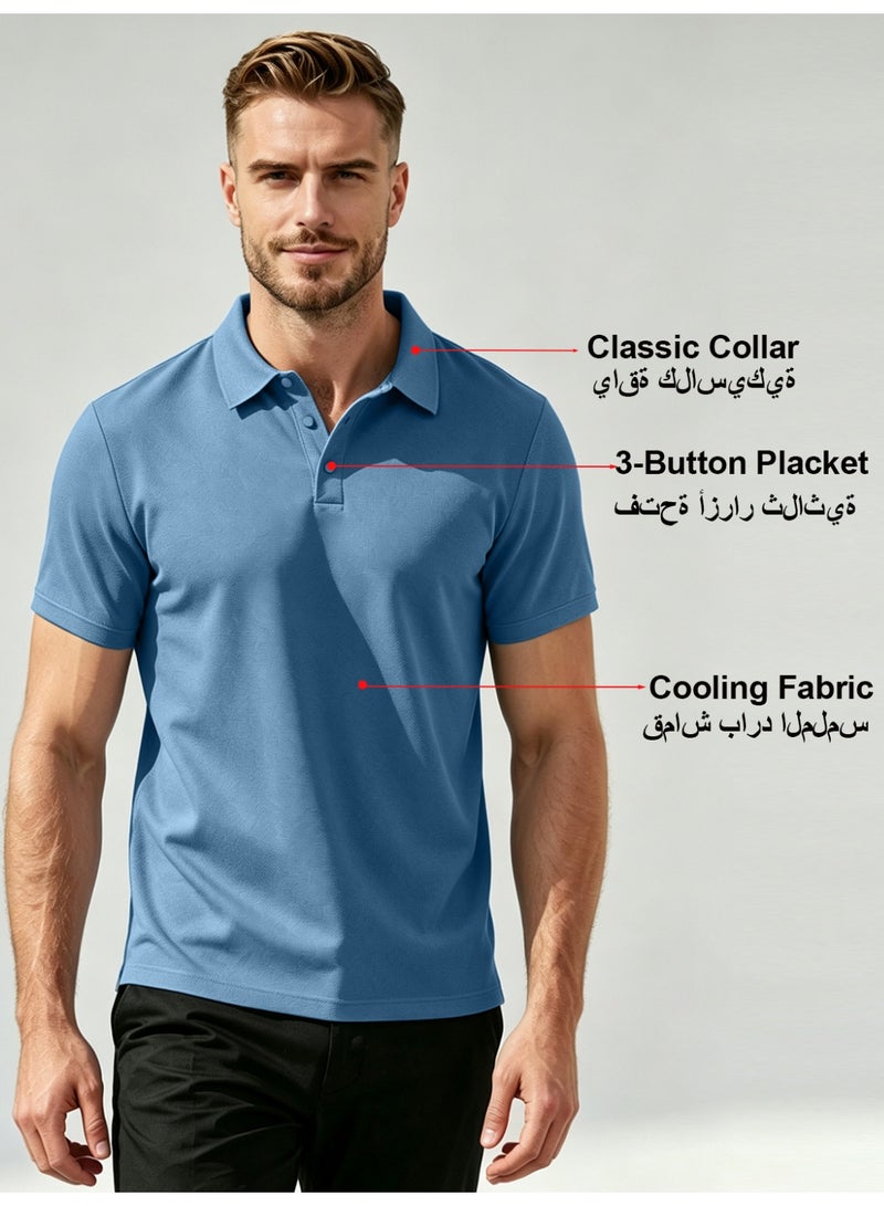 general Men's Short Sleeve Polo Shirts,Basic Golf T-Shirts for Men,Regular Fit Breathable Quick-Dry Shirt,Classic Moisture Wicking Performance Tees Summer,Athletic Running Top,Business and Casual Wear - Image 2
