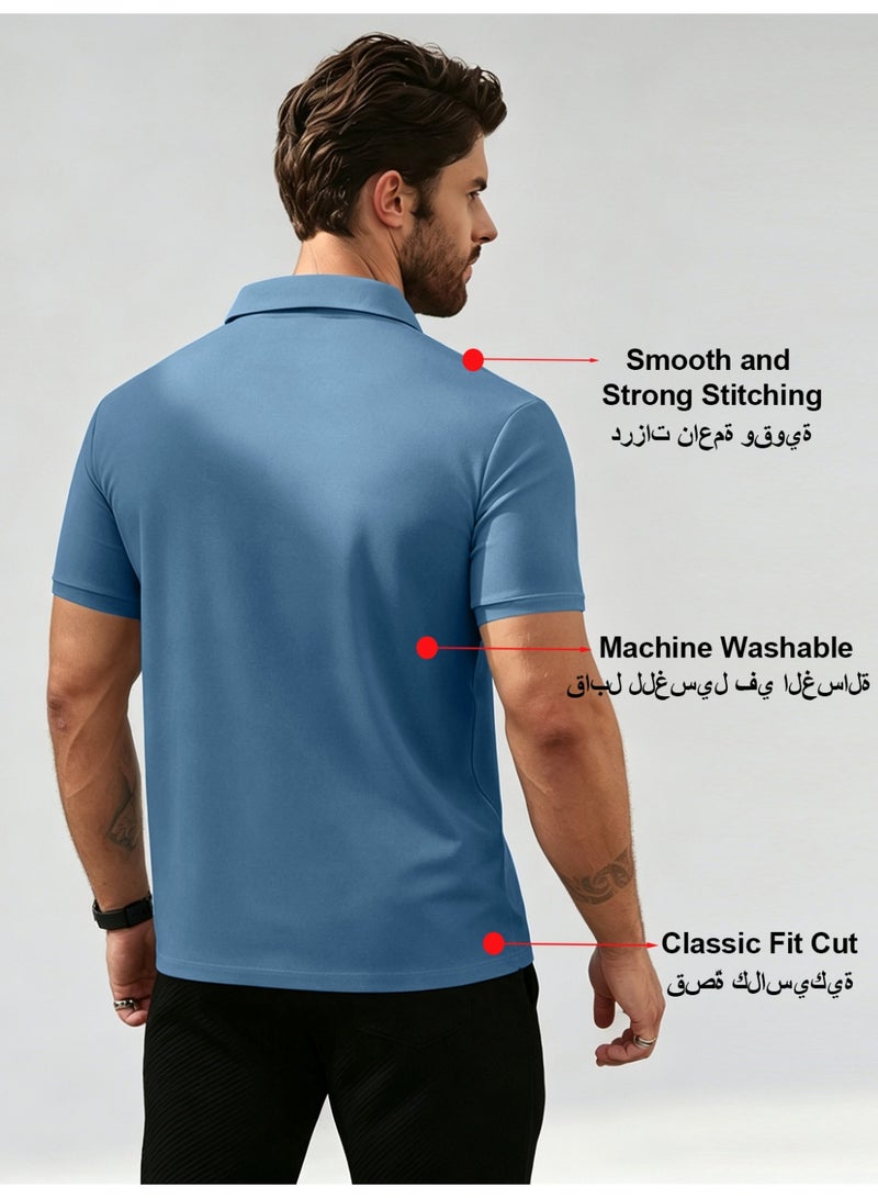 general Men's Short Sleeve Polo Shirts,Basic Golf T-Shirts for Men,Regular Fit Breathable Quick-Dry Shirt,Classic Moisture Wicking Performance Tees Summer,Athletic Running Top,Business and Casual Wear - Image 3