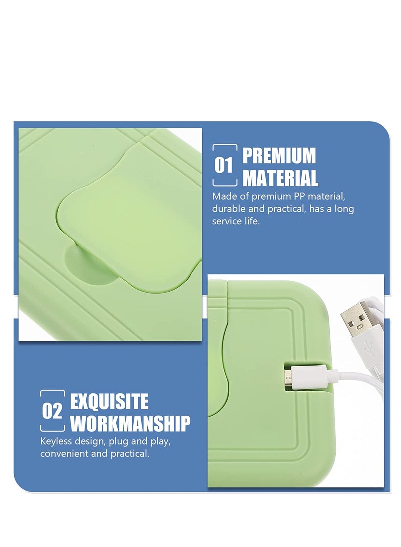 SOLARAE Baby Wipes Heater Baby Wipe Warmer for Babies Comfort for Wipes and Wipes Baby Wipes Dispenser USB Wet Wipe Dispenser Portable Diaper Wipe Warmer Temperature Control Green - Image 5