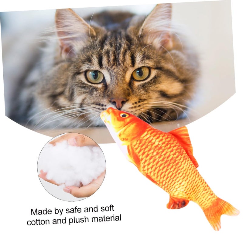 Realistic Carp Cat Toy Plush Interactive Teaser Prevents Scratching Furniture Red - Image 3