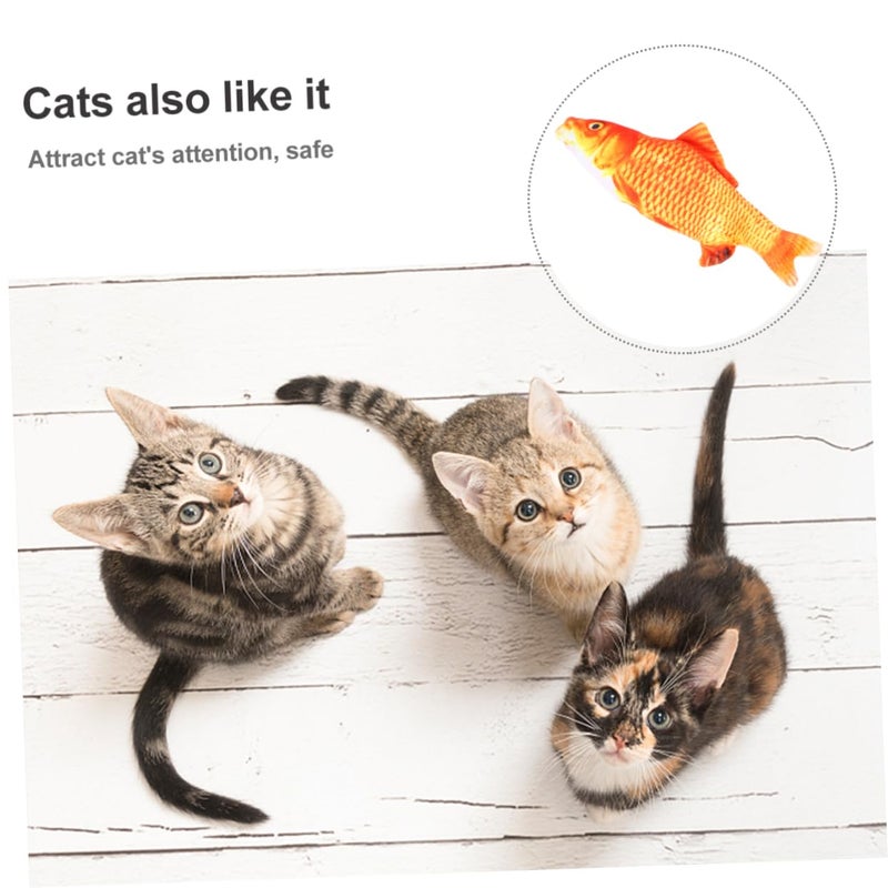 Realistic Carp Cat Toy Plush Interactive Teaser Prevents Scratching Furniture Red - Image 5