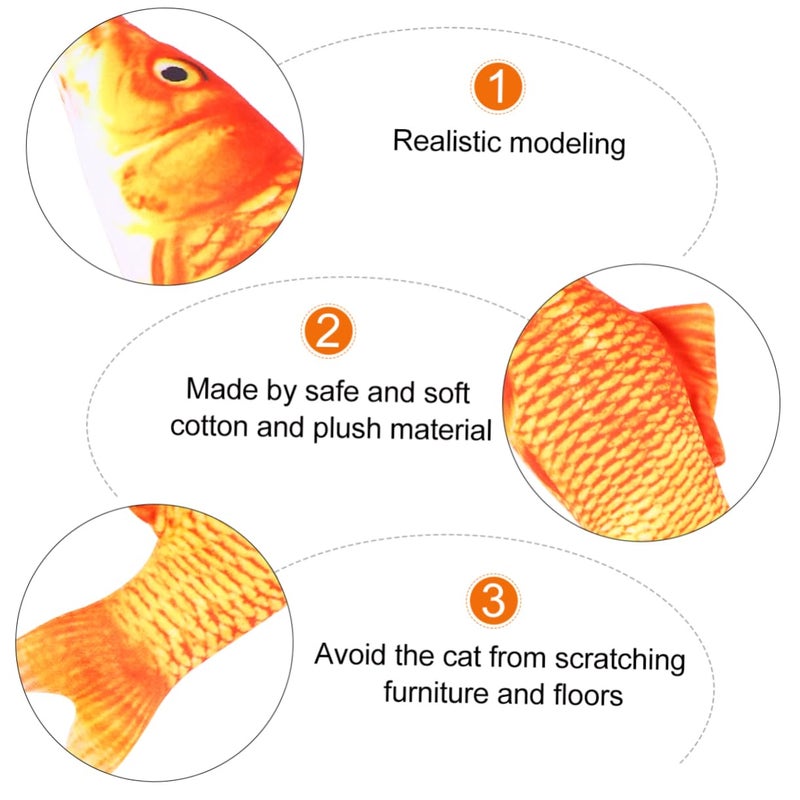 Realistic Carp Cat Toy Plush Interactive Teaser Prevents Scratching Furniture Red - Image 4